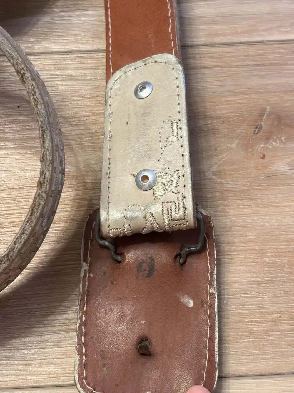 Horse Mexican Piteado Style Embroidered Leather Charro Belt